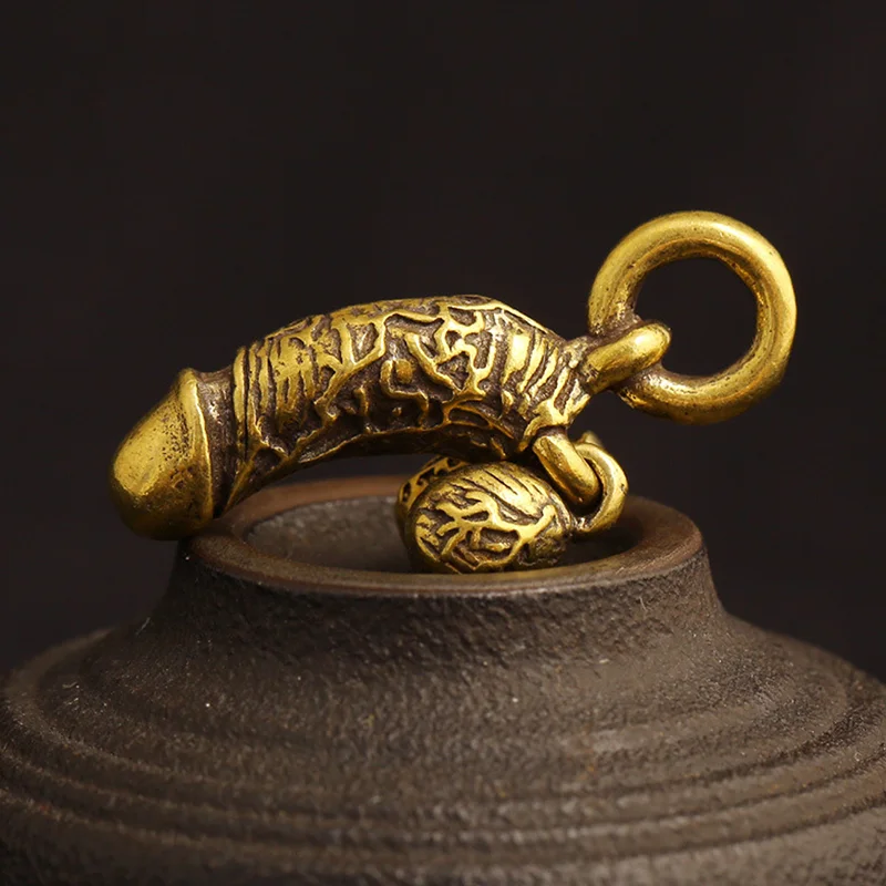 Креативная латунная подвеска на мужской пенис брелок веселая имитация цыпленка