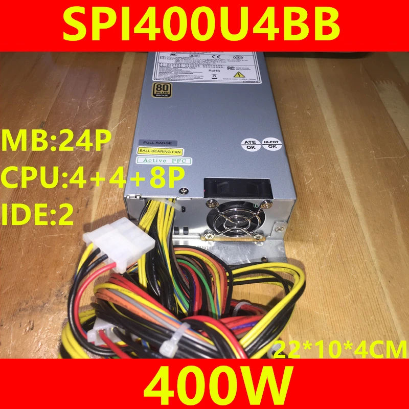 Новый оригинальный ПК PSU для FSP 1U 400 Вт блок питания SPI400U4BB FSP400-601UG