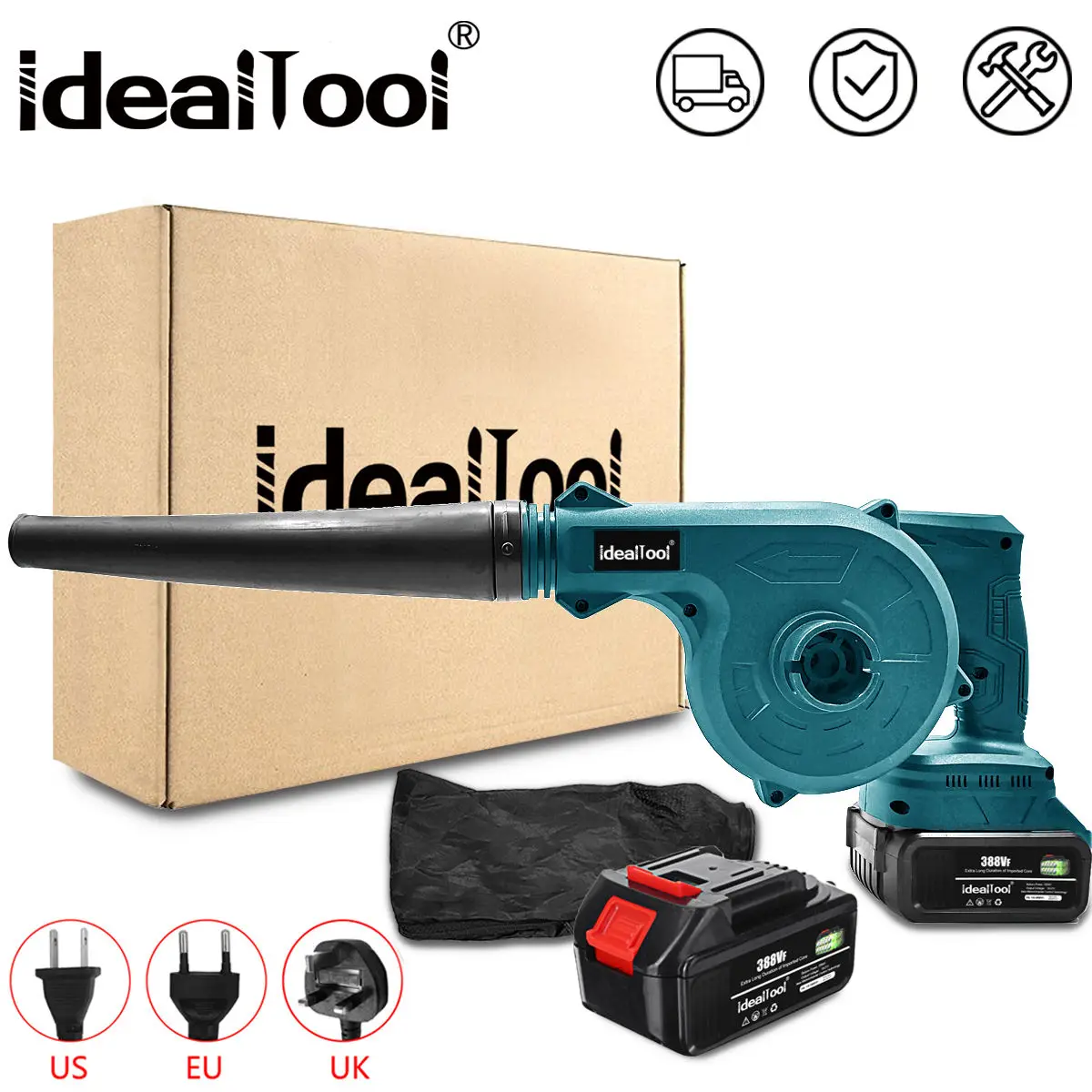 2 в 1 Беспроводная электрическая воздуходувка, вакуумная воздуходувка, воздуходувка для выдувания и всасывания пыли, пылесборник для батареи Makita 18 в - Апрельский топ товаров с Али