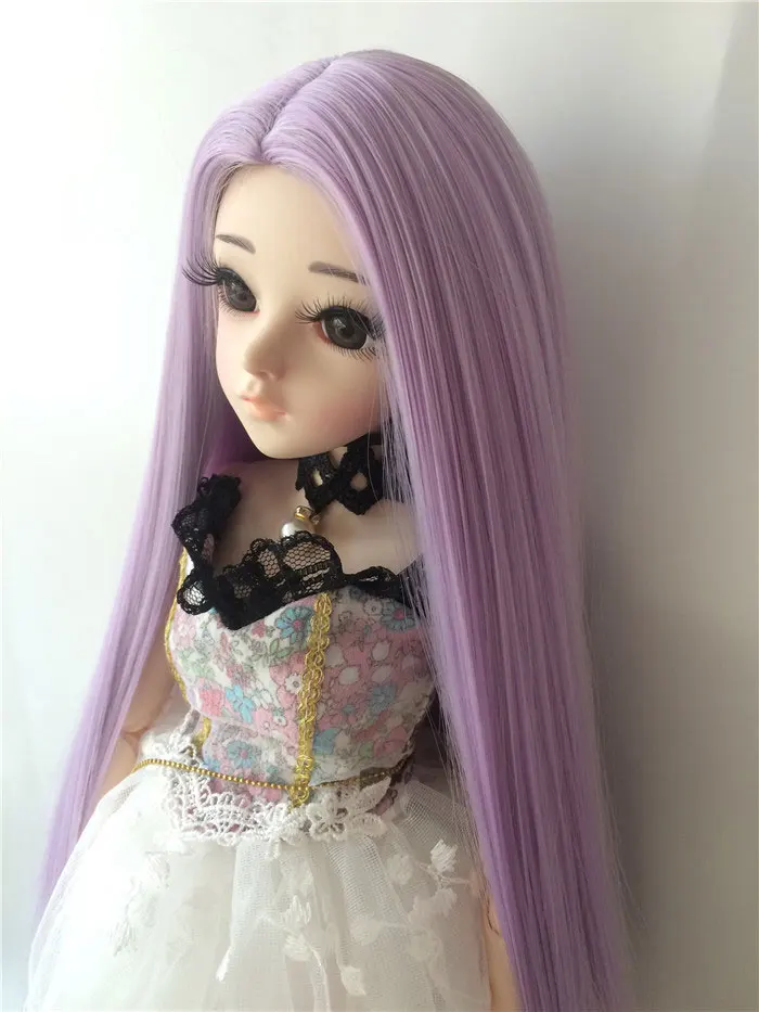 6 only wig 1/3 1/4 1/6 1/8 bjd sd кукла длинные прямые волосы высокотемпературные волосы синие куклы парик мульти-цветная кукла аксессуары - Цвет: 6 only wig