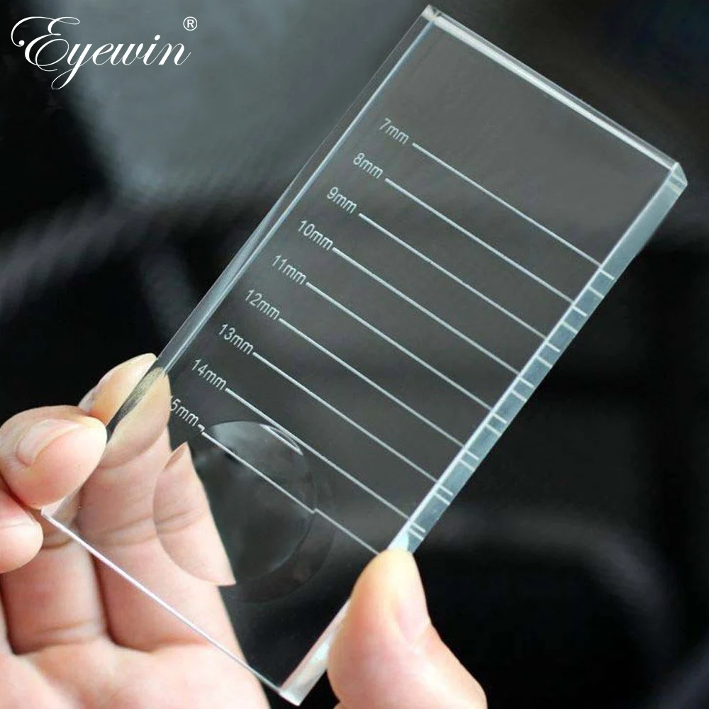 Eyewin 2 in 1 Crystal pad With Scale Clear Transparent eyelashes glue holder Eyelashes Lash Extension Supply Accessory Tool Kit |