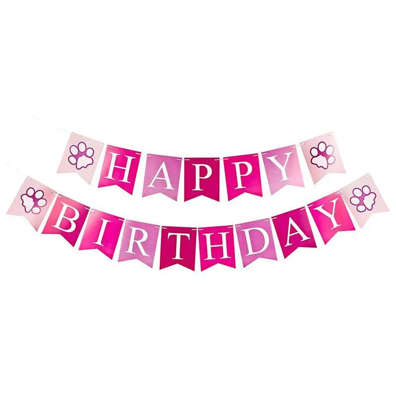 

Dog Happy Birthday Party Dog Paw Banner for Pet Puppy Party Birthday Decoration Happy Birthday Paper Dog Paw Banner
