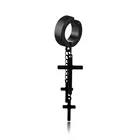 Черные Многослойные висячие серьги в стиле панк с перекрестными кисточками для мужчин и девочек, серьги для пирсинга с круглыми ушками из нержавеющей стали, 1 шт.