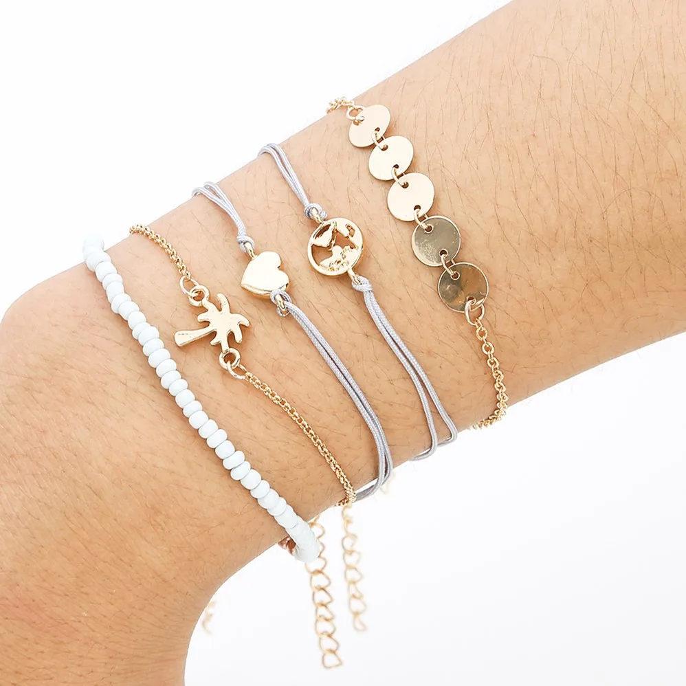 Этнический стиль жемчуг Кокосовая пальма любовь браслет ручной работы Цепочка