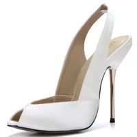 sexy satin bridal party peep toe slingback stiletto iron heel women pumps zapatos mujer zapatillas tacon alto aguja yj3845 g8