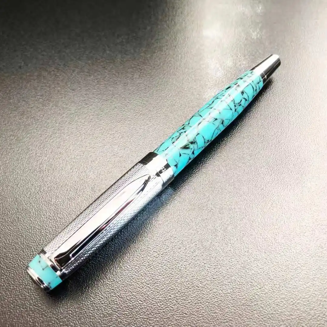 

BN Green Fountain Pen Resin Ink Pen M Nib Silver Clip Converter Filler Stationery Office school supplies writing gift