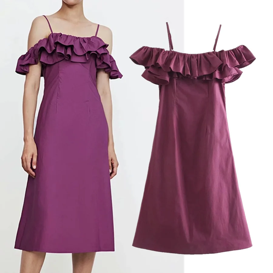 

Jenny&Dave Party Dress Women Vestidos England Style Fashion High Street Cascading Spaghetti Strapless Sexy Midi Women Summer