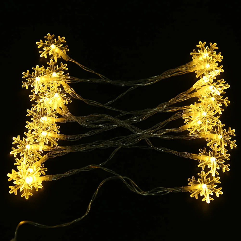 Светодиодный Снежинка солнечный светильник строка Водонепроницаемый с цветами