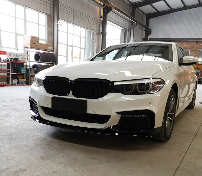 M P стиль PP материал бампер яркие черные передние губы для BMW 5 серии G30 G38 525i 530i