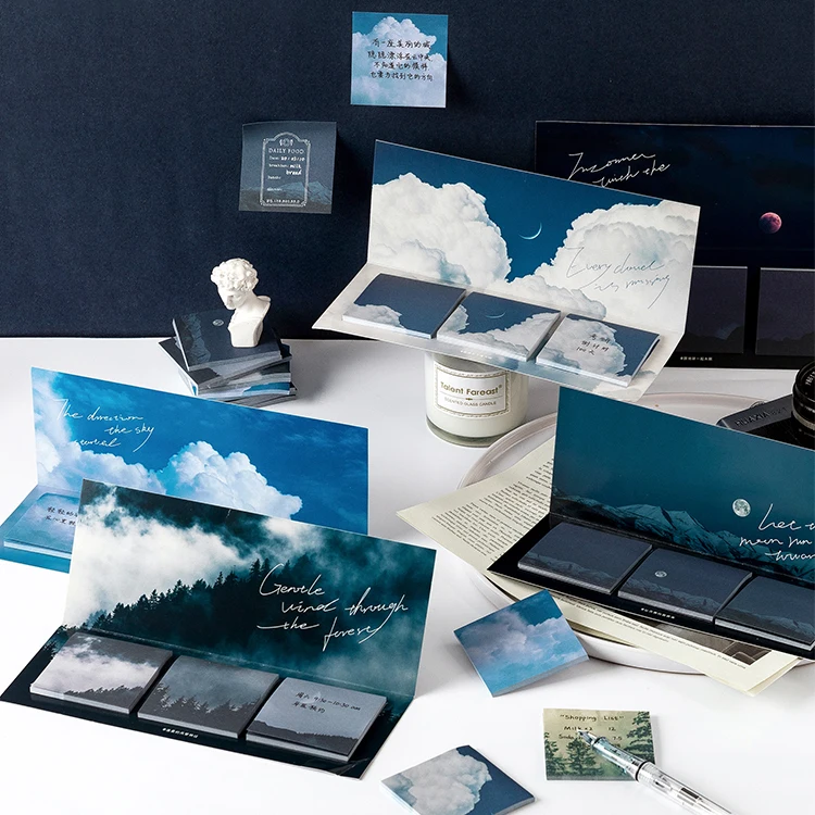 60pcs/set Starry Sky series Sticky Notes Memo Pad Flaky clouds Diary Stationary Flakes Scrapbook Decorative N Times | Канцтовары для