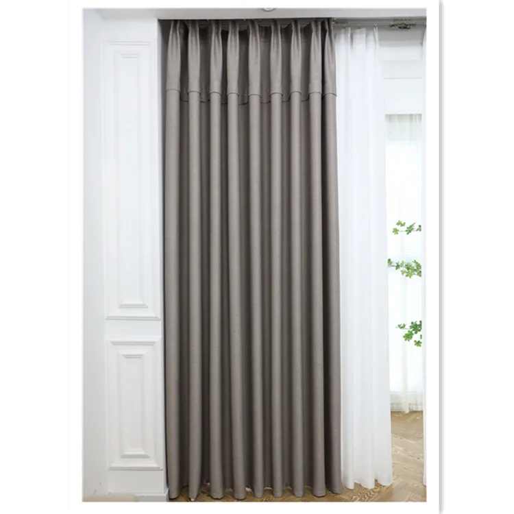 

Full Shading and Thickening Nordic Hemp Double-sided Hemp Sun-proof and Heat-insulating Hotel Curtains