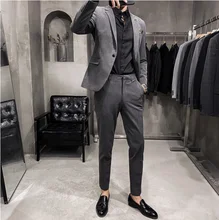 Free Shipping! Wholesale Men's Suits Solid Color Men's Suits Slim Fit Suits Trendy Men's Casual Suits Best Man's Coats Men (3)
