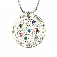 xiaojing 925 sterling silver tree of life necklace personalized custom family namebirthstone fine jewelry for mothers day gift