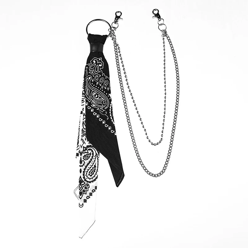 Байкерская бандана кошелек с цепочкой для мужчин чёрный джинсовый рок брелок