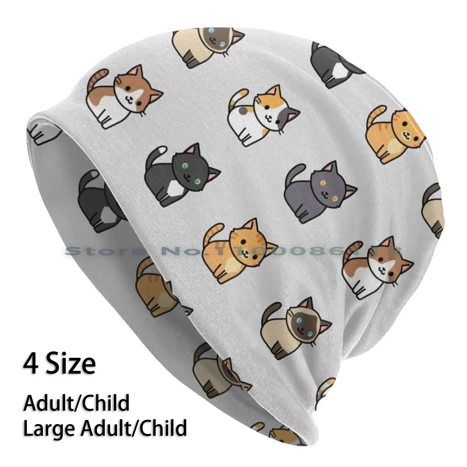 

Cats Beanies Knit Hat Brown White Black Orange Gray Grey Cats Kitty Love Siamese Calico Tabby British Shorthair Basic Aesthetic