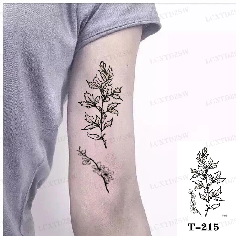 Hand Temporary Tattoo Stickers Flower Pattern Art Flash Sleeve Edges Tattoo Waterproof Body Chest Fake Tattoos For Women Men