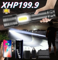 newest xhp199 most powerful led flashlight xhp90 tactical flashlight 18650 high power torch light usb rechargeable fishing lamp