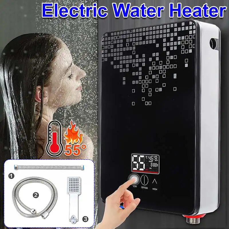 220V 6500W Electric Water Heater Instant Tankless Water Heater Bathroom Shower Multi-purpose Household Hot-Water Heater