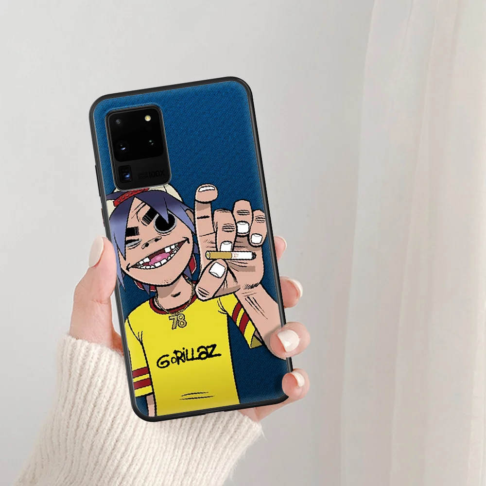 

cartoon Gorillaz boat Phone Case For Samsung Galaxy Note S 8 9 10 20 Plus E Lite Uitra black Shell Tpu Etui Trend Back 3D Bumper
