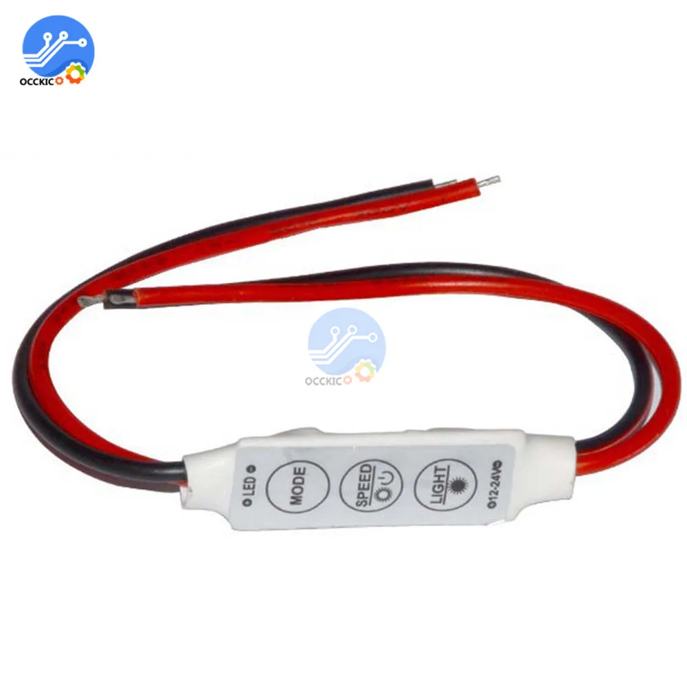 Мини контроллер диммера с 3 клавишами 12 В постоянного тока для одноцветной