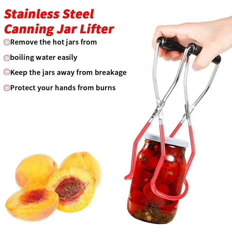 

WSFS Hot Canning Rack and Canning Jar Lifter Tongs Kit, Stainless Steel Canning Jar Canner Rack with Heat Resistant Handle