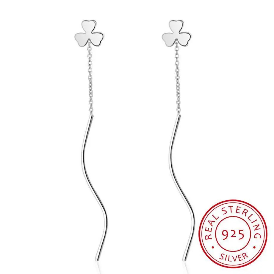 Новое поступление трендовые чистые серебряные волнистые длинные цепи