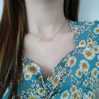 Ожерелье с именем на заказ, простое ожерелье из нержавеющей стали с буквенным кулоном с именем на заказ, хороший подарок на день рождения