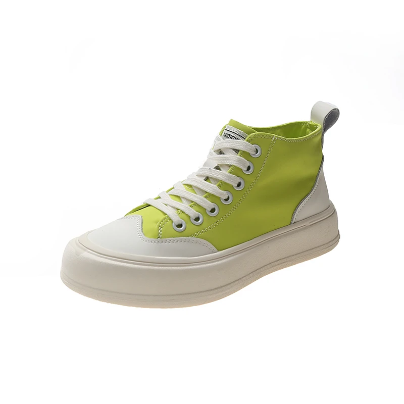 

Спортивная обувь, женская холщовая обувь с высоким верхом, Новинка весна-осень 2021, стильная Корейская женская обувь на толстой подошве, повс...