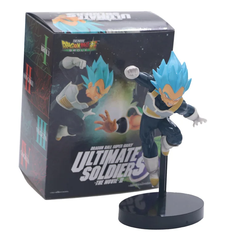 

BANDAI Dragon Ball Super Vegeta VS Goku PVC Action Figure Anime Ultimate Soldier Blue Hair Vegeta Model Toys Ornament Gift 18Cm