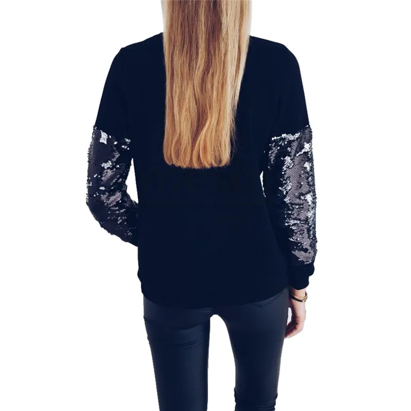 Women Sequined Knitted Sweater Loose Turtleneck Sequins Beading Pullovers For Winter Thick Black Sweatshirt Tops | Женская одежда