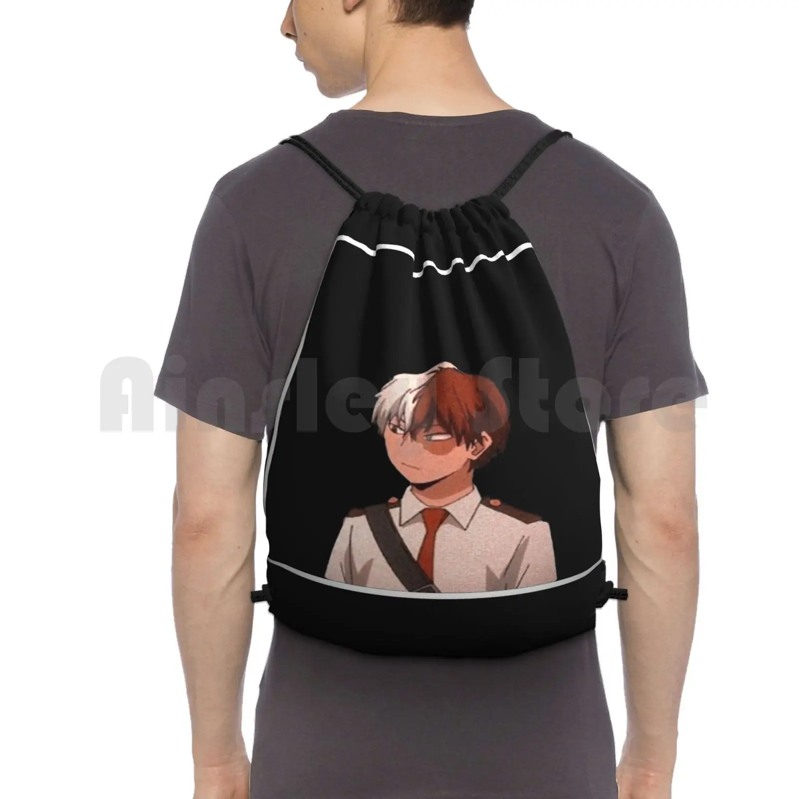 

Shoto Todoroki Pillow ( ) Backpack Drawstring Bags Gym Bag Waterproof Todoroki Shoto Anime Cute Anime Hot Anime Ice Hot
