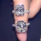 Блестящий квадратный камень циркон обручальное кольцо для женщин Свадебные канавка обручальные кольца женские сандалии с ремешками, модное ювелирное изделие