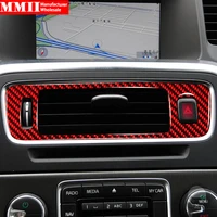 carbon fiber sticker for volvo v60 2010 2017 s60 2010 2018 central control air outlet panel cover trim car interior accessories
