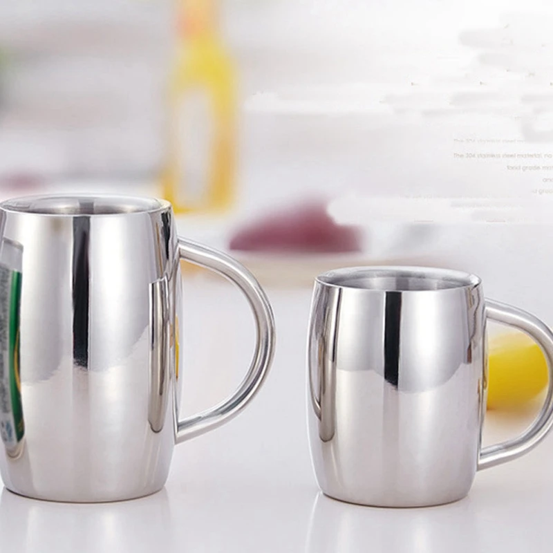 Кружка из нержавеющей стали кофейная пивная чашка с двойными стенками кружка для