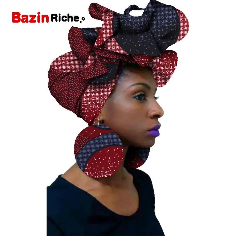 Африканские головные уборы Sego Gele галстук и серьги наборы из 2 предметов ткань с