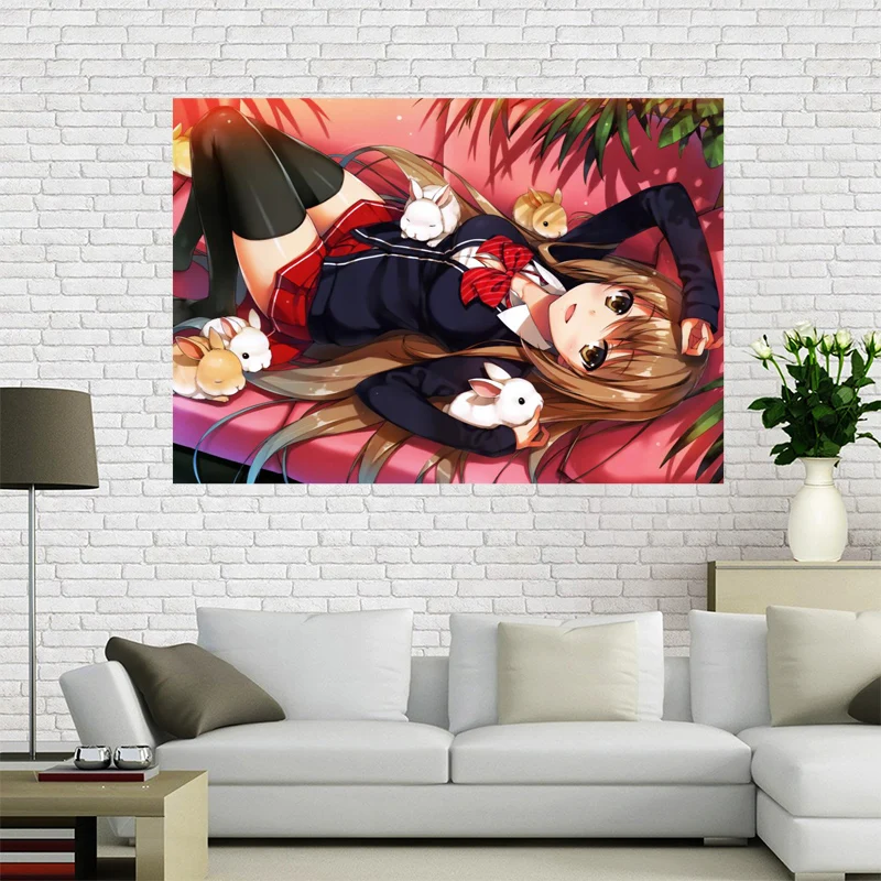 Новое поступление персонализированный постер на холсте с аниме девушкой для