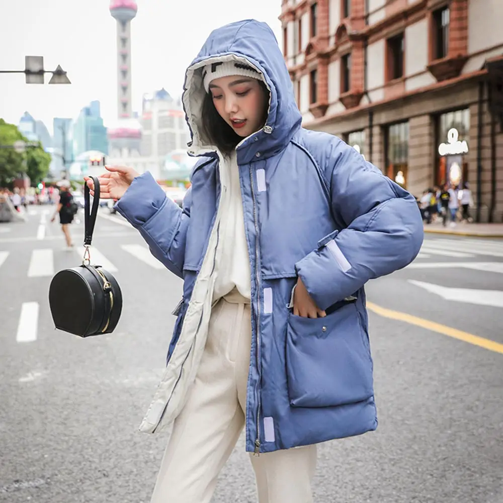 Новинка 2021 зимняя одежда длинная парка куртка Женская ветрозащитная с капюшоном