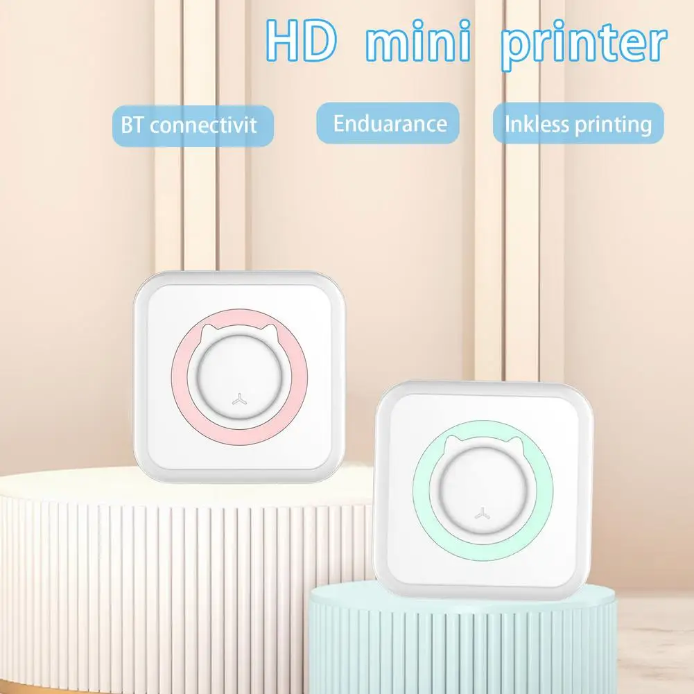 

Pocket Thermal Printer Portable Mini Wirelessly Photo Label Memo List Printing Wireless Printer Clearly