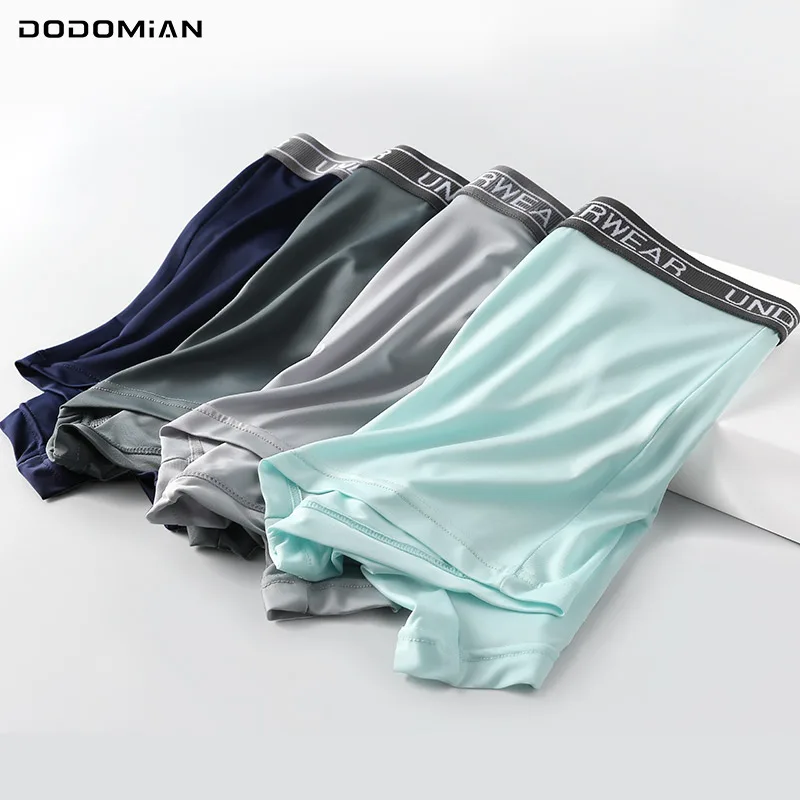 

4 Pcs/Lot Ice Silk Brand Men's Underpants Breathable Underwear Panties Comfort Boxers Hombre Sexy Teenager Man Sets