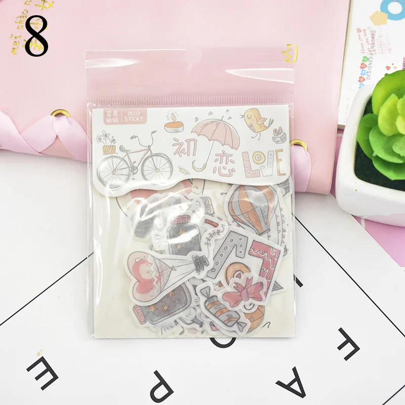 8 40 шт. милые наклейки с кошкой для пишущих принадлежностей s Kawaii Наклейки "растения" Пуля бумага для журнала наклейки для детей украшения Скрапбукинг дневник - Цвет: 8