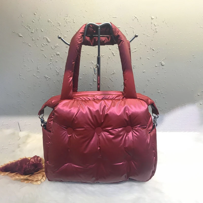 

LIKETHIS Women Bags Space Pad Cotton Feather Down Bag 2021 Fashion Luxury Designer Handbags Ladies Shoulder Tote Bag Bolso