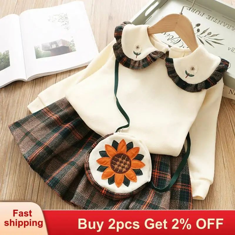 Mayfair/платье для девочек Сезон осень-зима Милый комплект одежды Повседневный