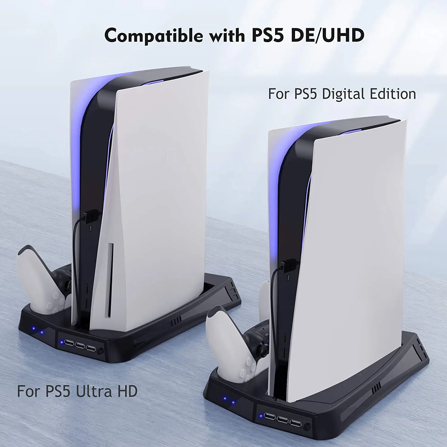 Вертикальная подставка для вентилятора PS5 цифровая версия с 14 игровыми слотами и