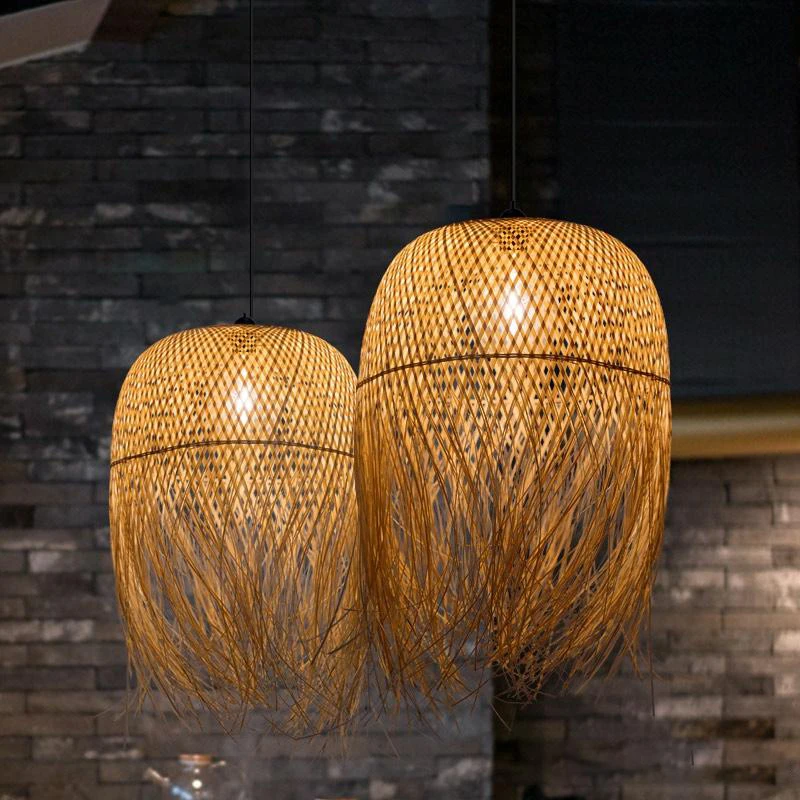 

Chinese Bamboo Pendant Lights LED Hang Lamps for Home Luminaire Design Japanese Pendant Loft Hanging Lustre Suspension Fixtures