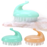 5styles handheld comb silicone scalp massage brush washing comb mini head meridian massage wide tooth non slip design