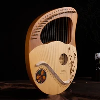 lyre harp miniature strings instrument veneer wood mahogany lyre harp 21 strings music cultural muzik aletleri room decor ah50sq