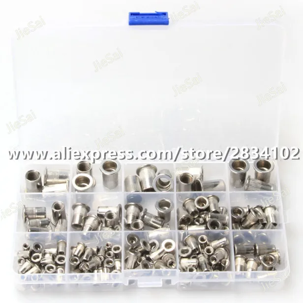 

150pcs aluminum rivet nut M3 M4 M5 M6 M8 flat head aluminum Rivet Nut Rivnut Inserts Nut