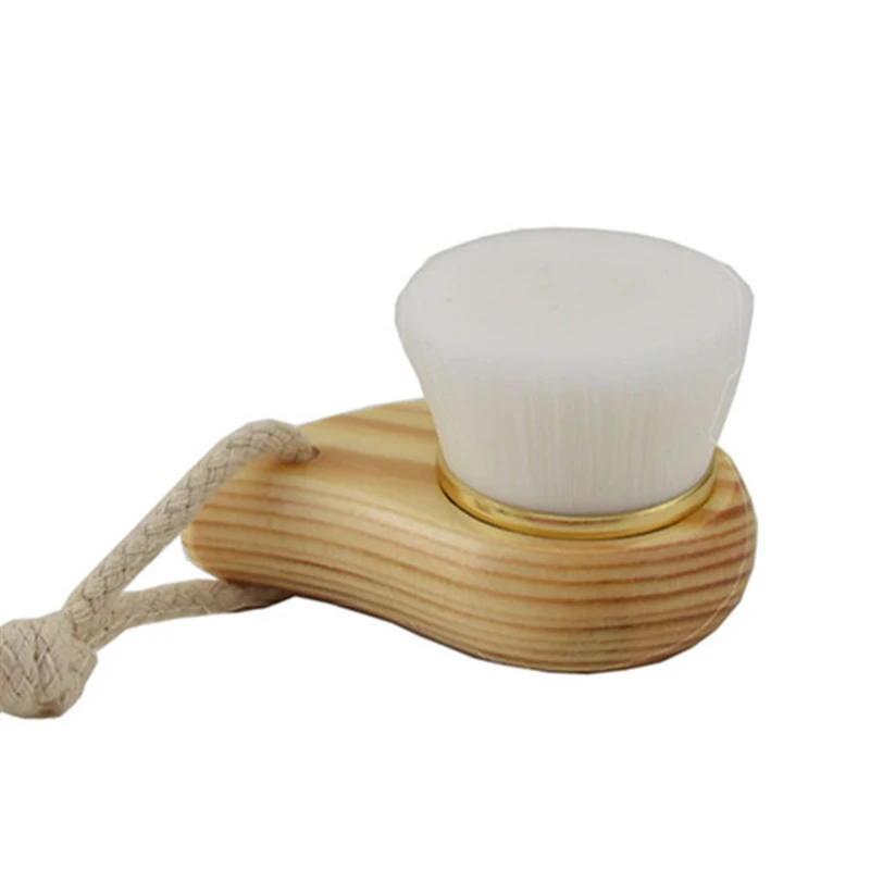 1Gold wooden brush Щетка для очистки лица, умывания, глубокое очищение, мягкое волокно, мягкое очищение лица, массажер, уход за лицом, Чистка Пор, щетка - Цвет: 1Gold wooden brush