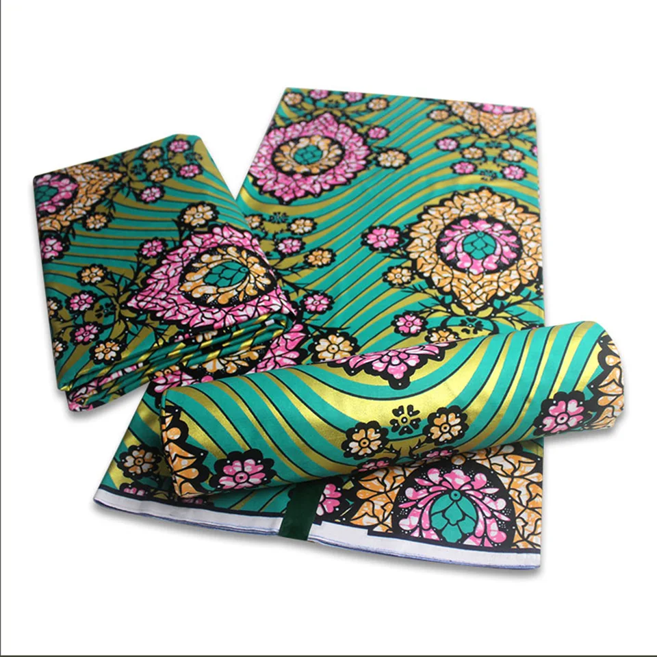 

Metallic Gold African Print Ankara Fabric Sold by 6 Yard Kitenge/Pagnes/Tissues Africain With Metallic Gold Accents YST-80