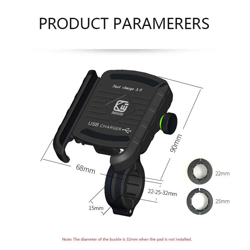 motorcycle phone holder qi wireless charging charger waterproof bracket mount stand 360 degrees rotation practical convenient free global shippin